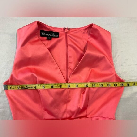 Candice Gwinn Trashy Diva Coral Satin Party Dress, Size 4 - Picture 6 of 9